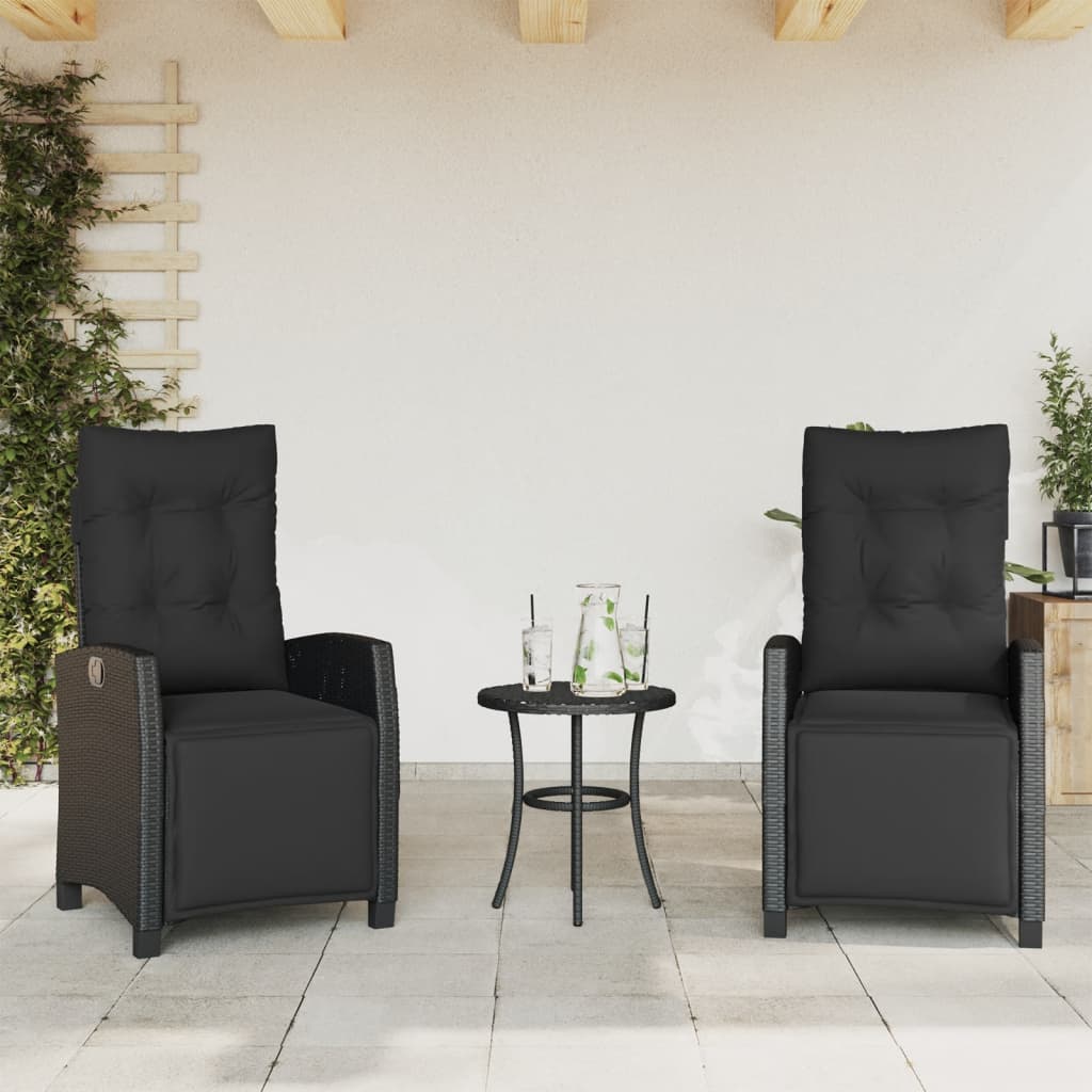 Silla De Jardín Reclinable Con Cojines Ratán Sintético