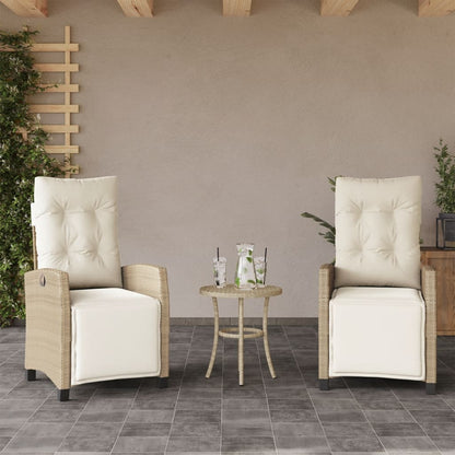 Silla De Jardín Reclinable Con Cojines Ratán Sintético