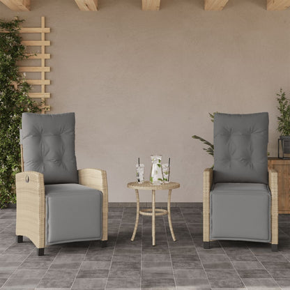 Silla De Jardín Reclinable Con Cojines Ratán Sintético