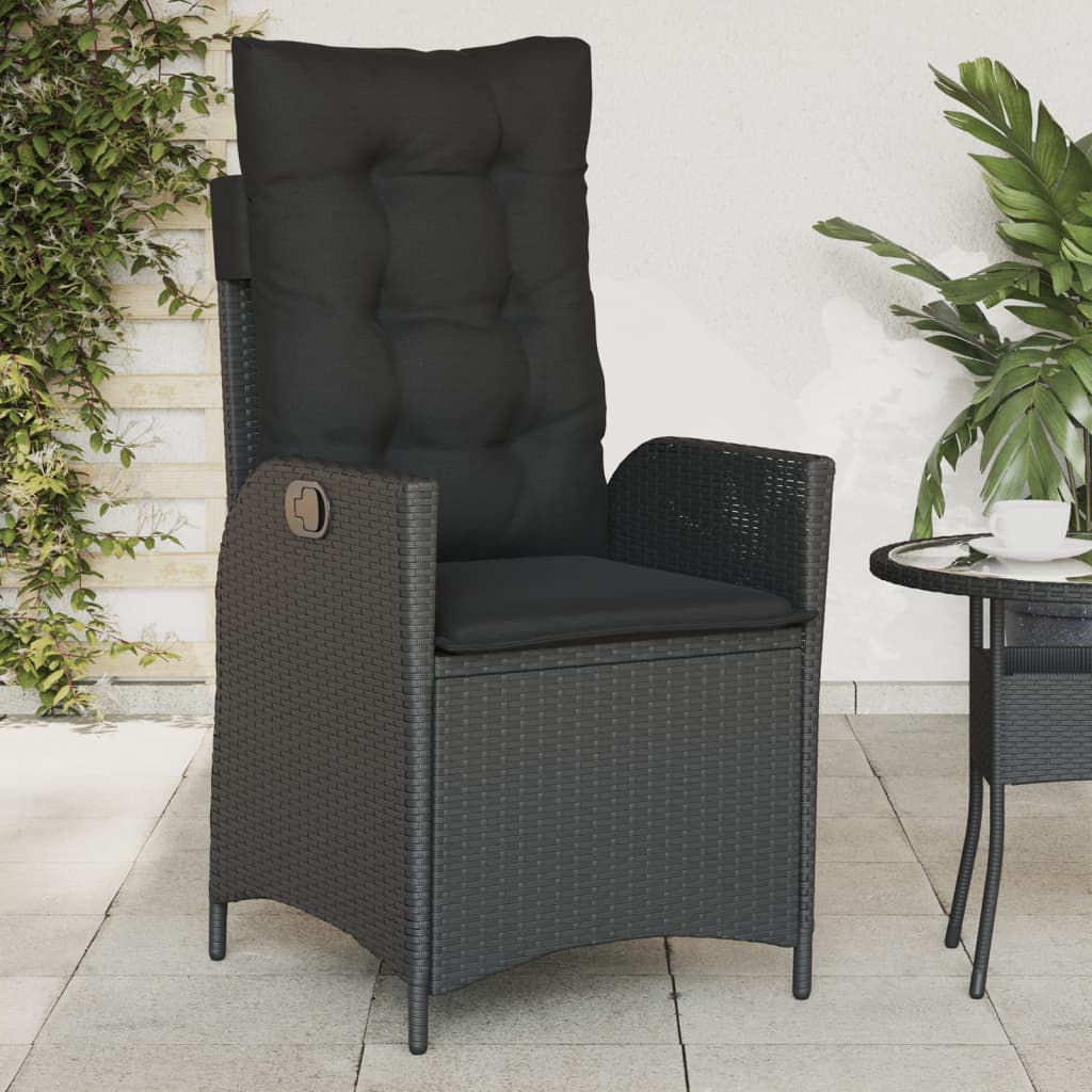 Silla De Jardín Reclinable Con Cojines Ratán Sintético