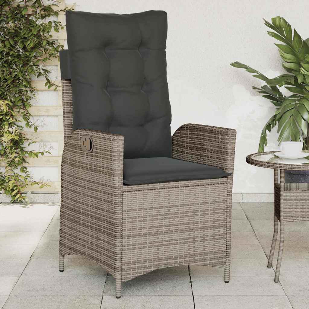 Silla De Jardín Reclinable Con Cojines Ratán Sintético