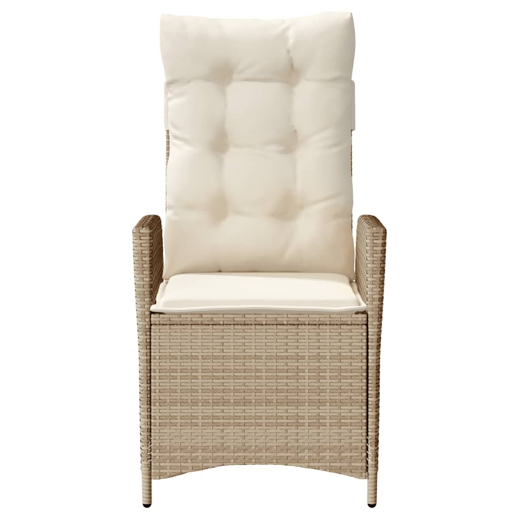 Silla De Jardín Reclinable Con Cojines Ratán Sintético