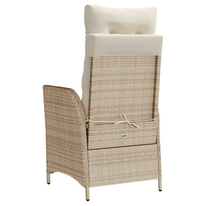 Silla De Jardín Reclinable Con Cojines Ratán Sintético