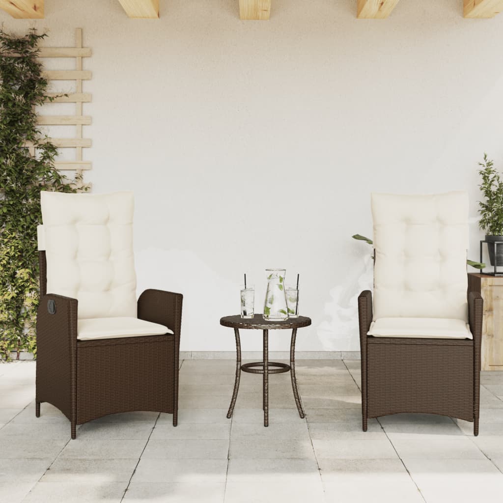 Silla De Jardín Reclinable Con Cojines Ratán Sintético