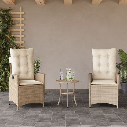 Silla De Jardín Reclinable Con Cojines Ratán Sintético
