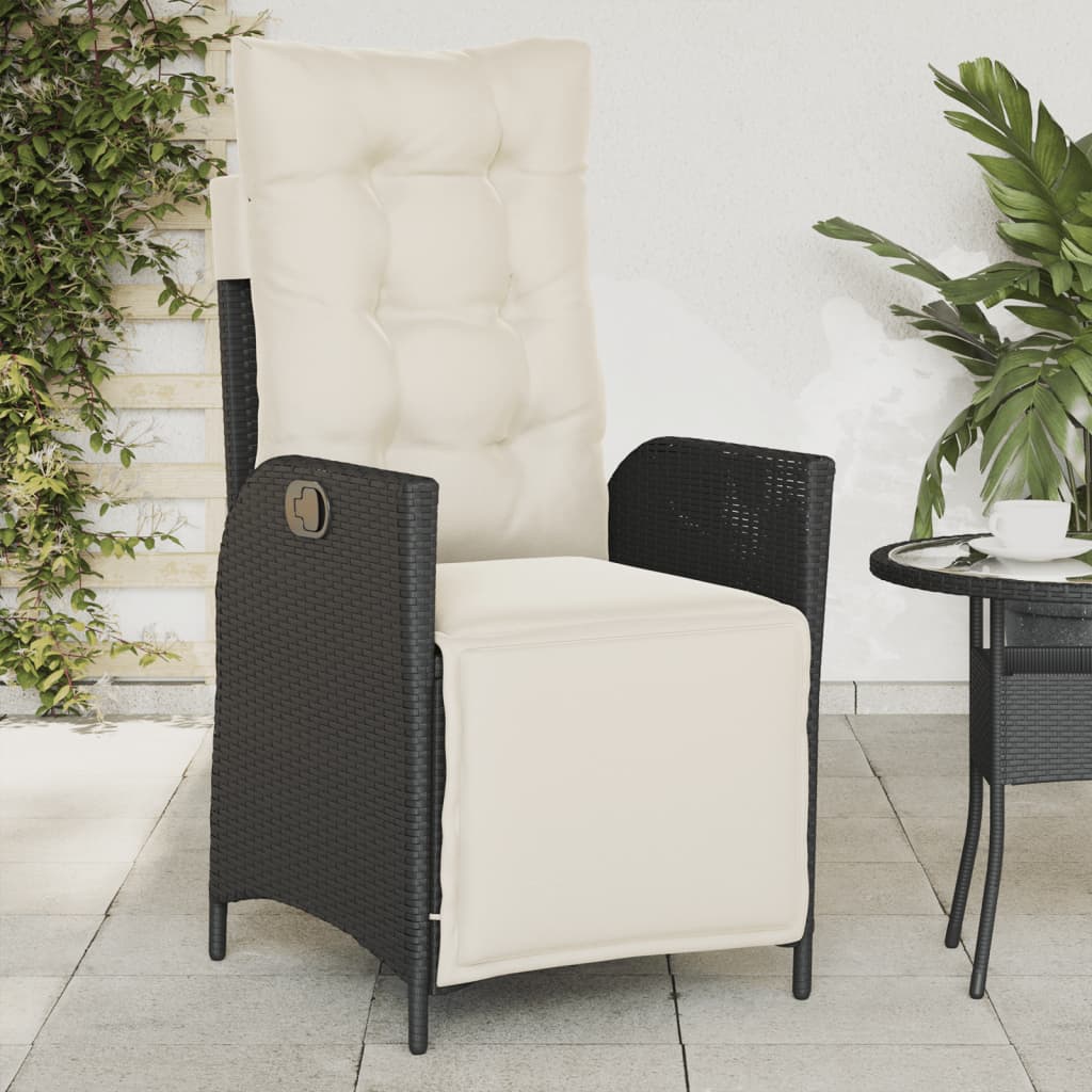 Silla De Jardín Reclinable Con Cojines Ratán Sintético