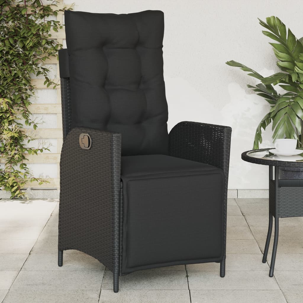 Silla De Jardín Reclinable Con Cojines Ratán Sintético