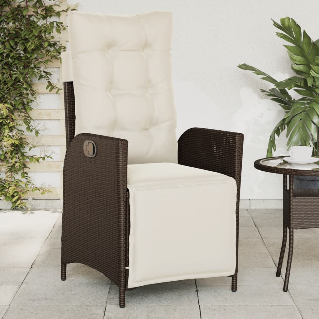 Silla De Jardín Reclinable Con Cojines Ratán Sintético