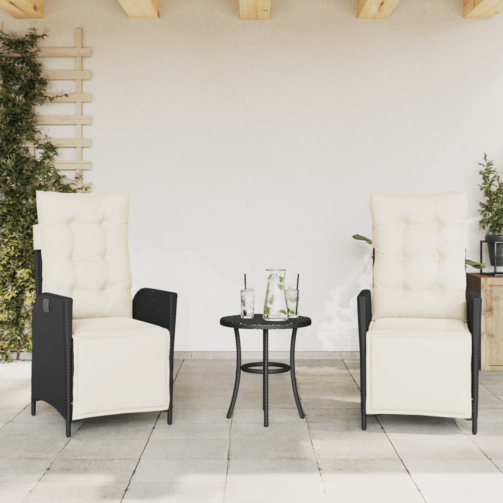 Silla De Jardín Reclinable Con Cojines Ratán Sintético