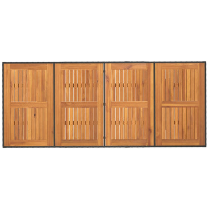 Mesa De Jardín Superficie De Ratán Pe 190X80X74 Cm