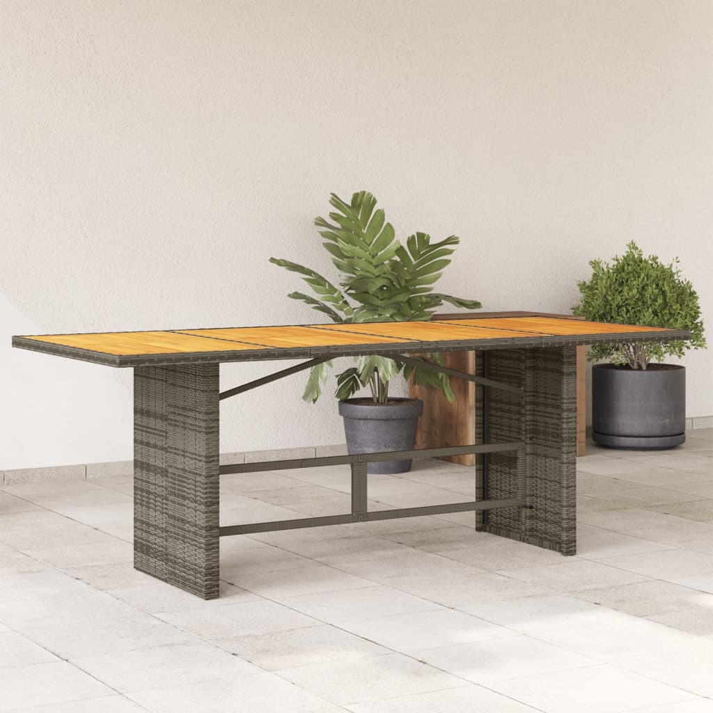 Mesa De Jardín Superficie De Ratán Pe 190X80X74 Cm