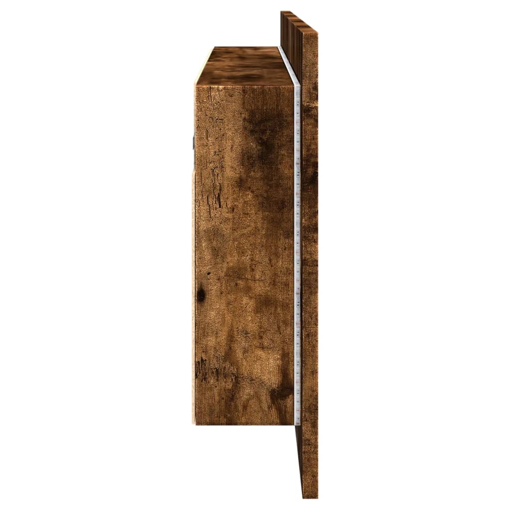 Armario De Baño Con Espejo Y Luz Led 100X12X45 Cm