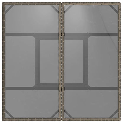 Mesa De Jardín Superficie De Vidrio Ratán Pe 80X80X75 Cm
