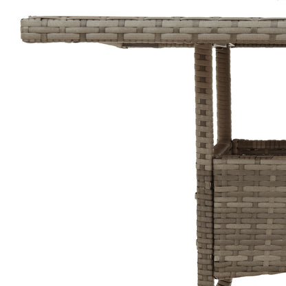 Mesa De Jardín Superficie De Vidrio Ratán Pe 80X80X75 Cm