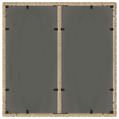 Mesa De Jardín Superficie De Vidrio Ratán Pe 90X90X75 Cm