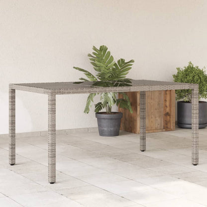 Mesa De Jardín Superficie De Vidrio Ratán Pe 150X90X75 Cm