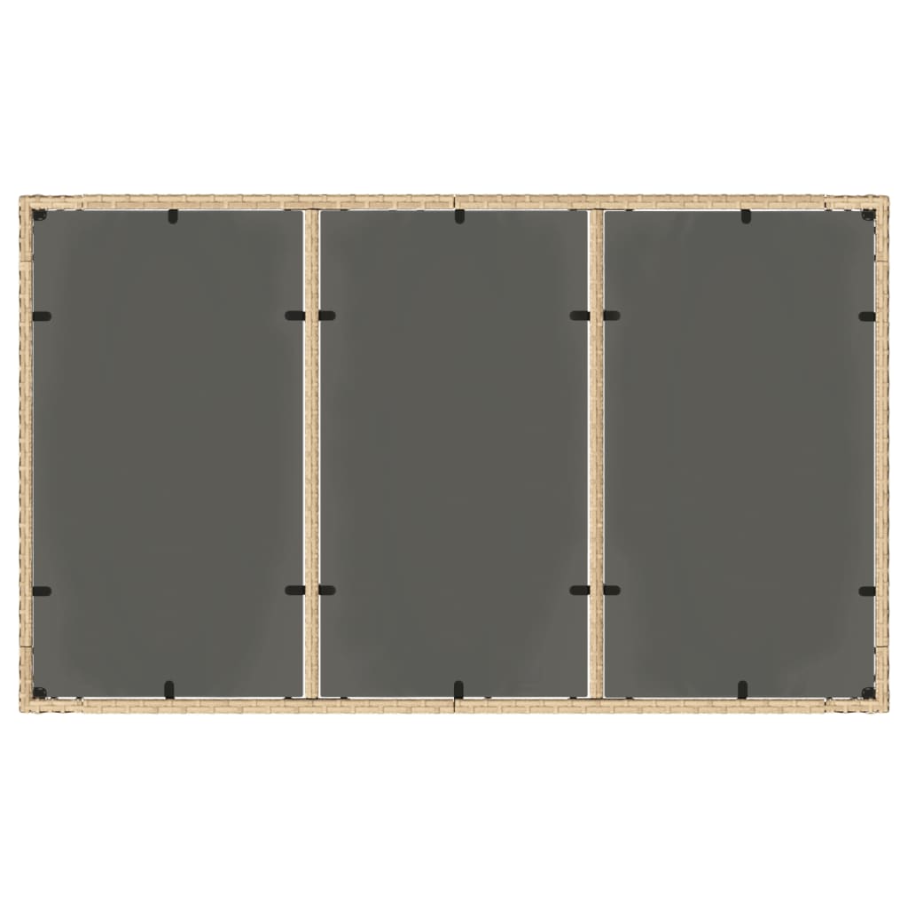 Mesa De Jardín Superficie De Vidrio Ratán Pe 150X90X75 Cm