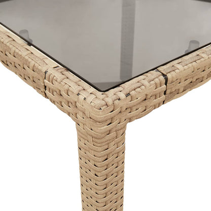 Mesa De Jardín Superficie De Vidrio Ratán Pe 150X90X75 Cm