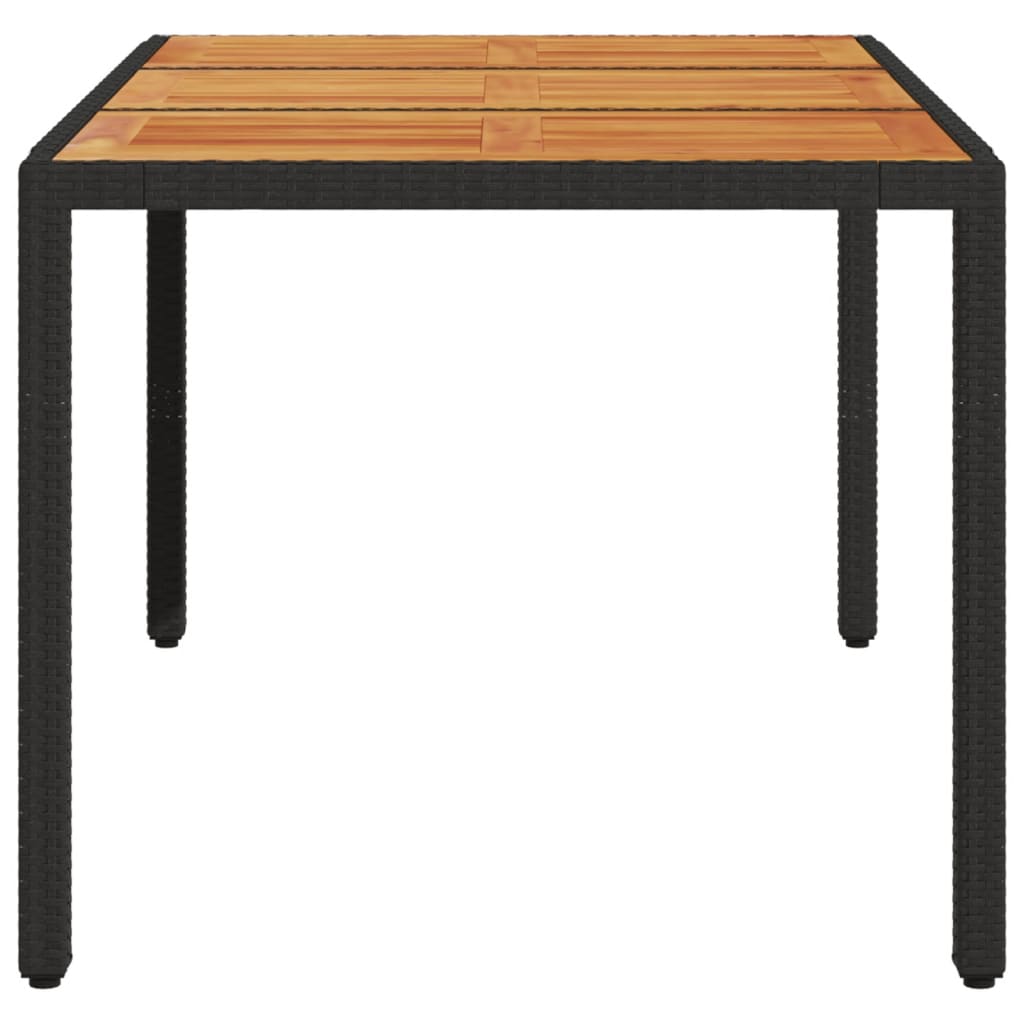 Mesa De Jardín Superficie Madera Acacia Ratán 150X90X75Cm