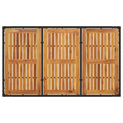 Mesa De Jardín Superficie Madera Acacia Ratán 150X90X75Cm