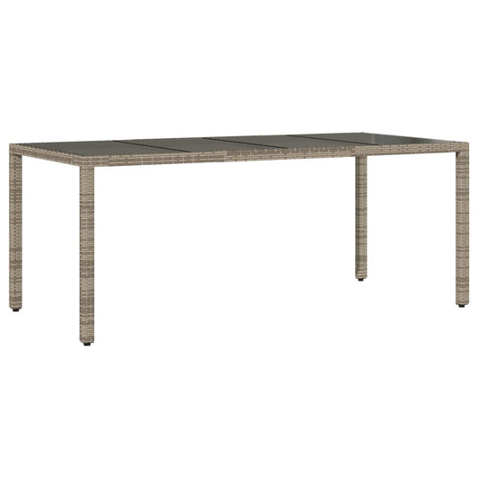 Mesa De Jardín Superficie De Vidrio Ratán Pe 190X90X75 Cm