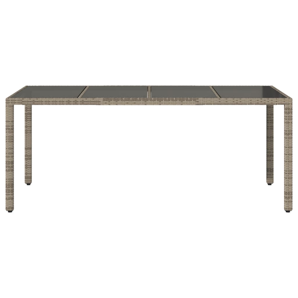 Mesa De Jardín Superficie De Vidrio Ratán Pe 190X90X75 Cm