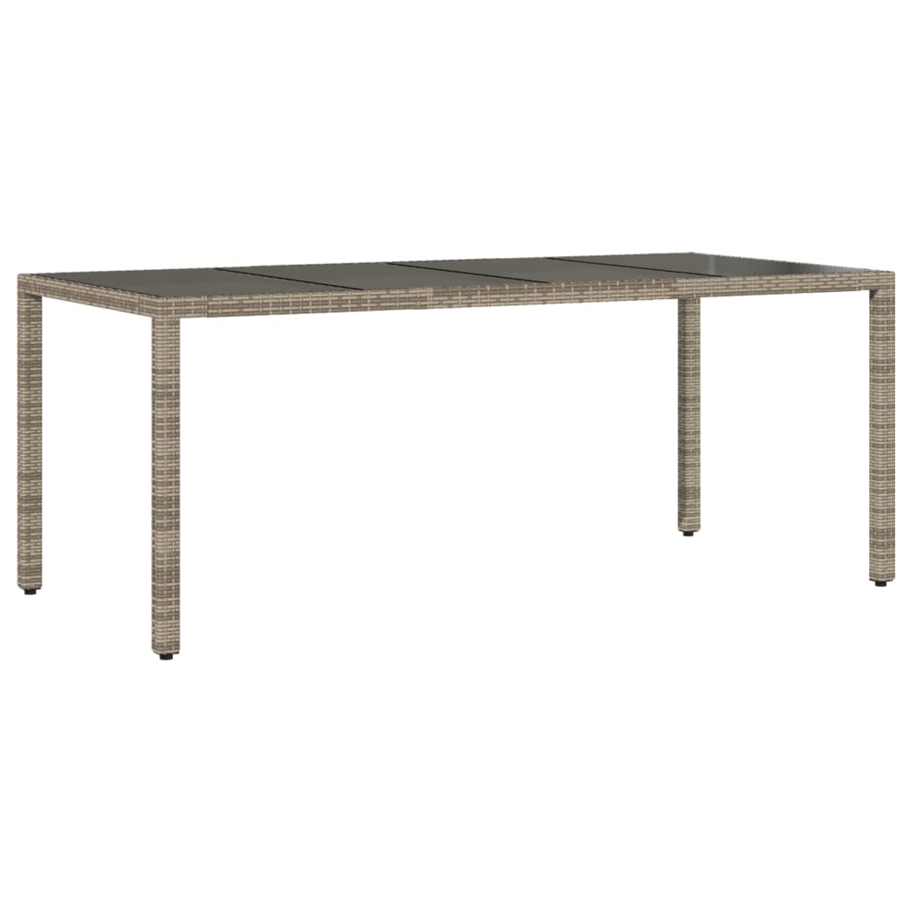 Mesa De Jardín Superficie De Vidrio Ratán Pe 190X90X75 Cm