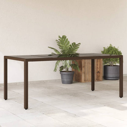 Mesa De Jardín Superficie De Vidrio Ratán Pe 190X90X75 Cm