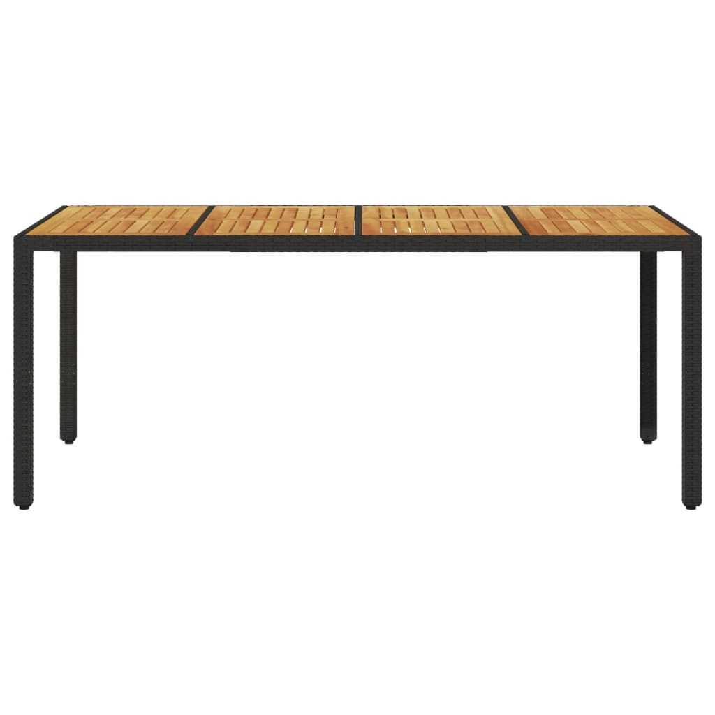 Mesa De Jardín Superficie Madera Acacia Ratán 190X90X75Cm