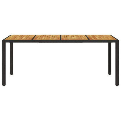 Mesa De Jardín Superficie Madera Acacia Ratán 190X90X75Cm
