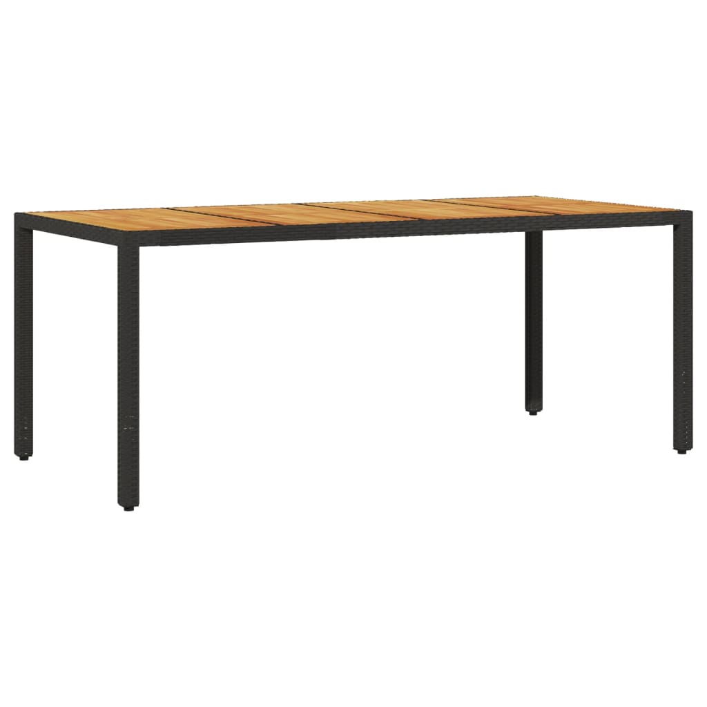 Mesa De Jardín Superficie Madera Acacia Ratán 190X90X75Cm