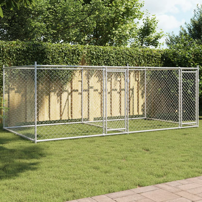 Jaula Para Perro Plateado 200 X 200 X 200 Cm Acero Galvanizado
