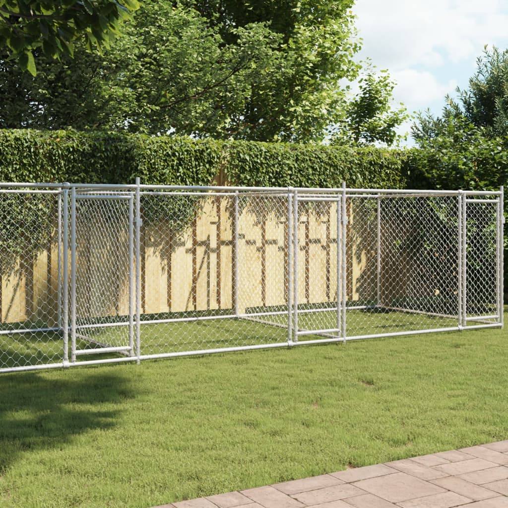 Jaula Para Perro Plateado 200 X 200 X 200 Cm Acero Galvanizado