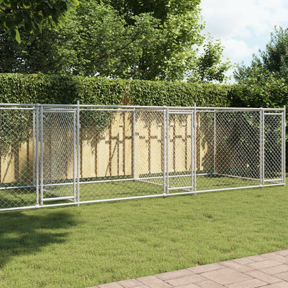Jaula Para Perro Plateado 200 X 200 X 200 Cm Acero Galvanizado