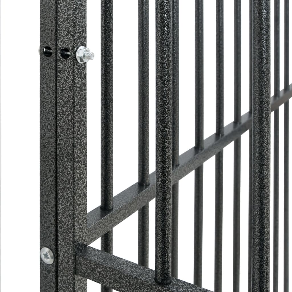 Jaula Para Perros Con Ruedas Acero Galvanizado Negro