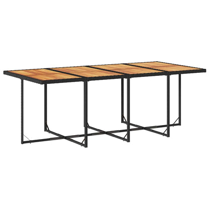 Set De Comedor De Jardín 9 Pzas Y Cojines Ratán Sintético Negro