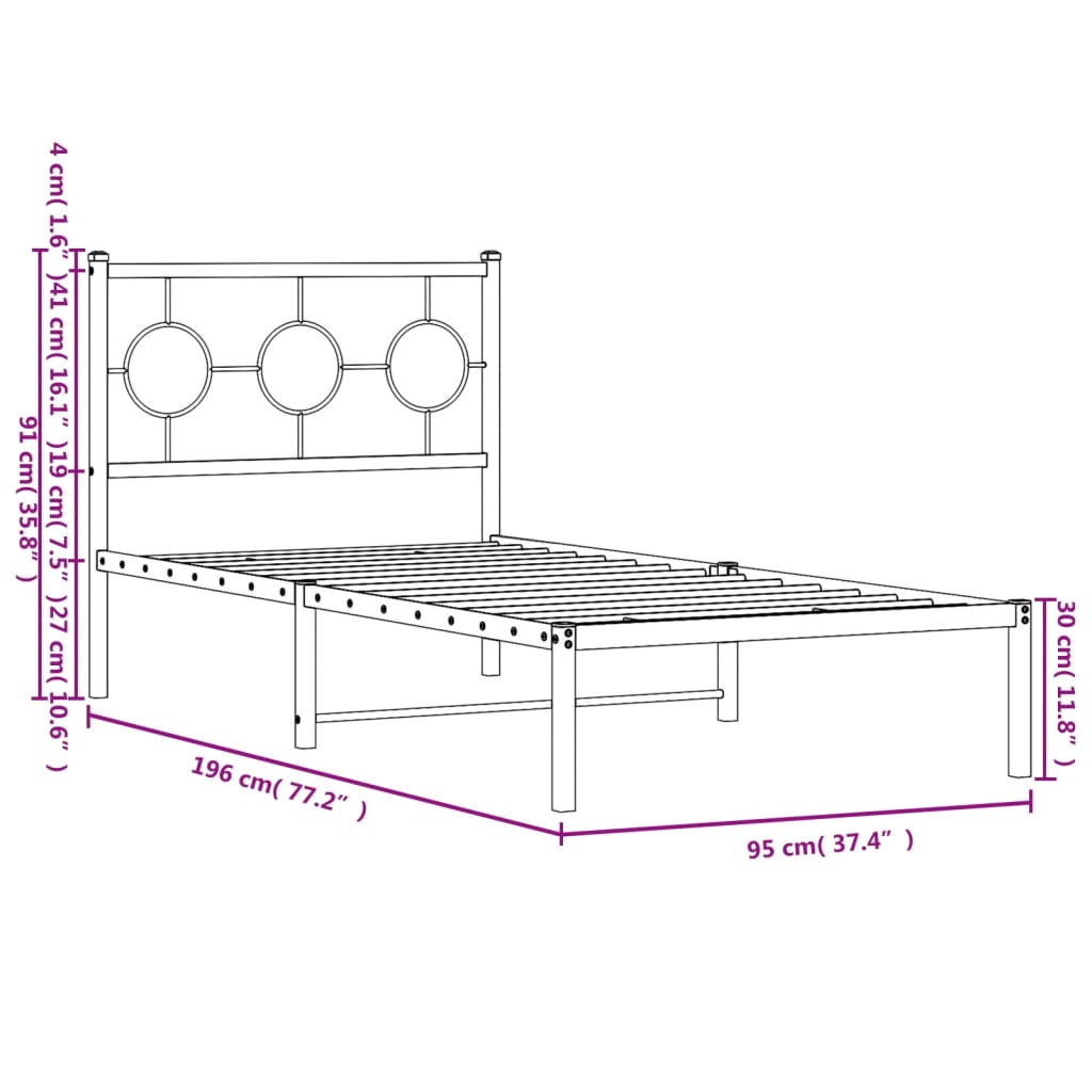 Estructura Cama Sin Colchón Metal
