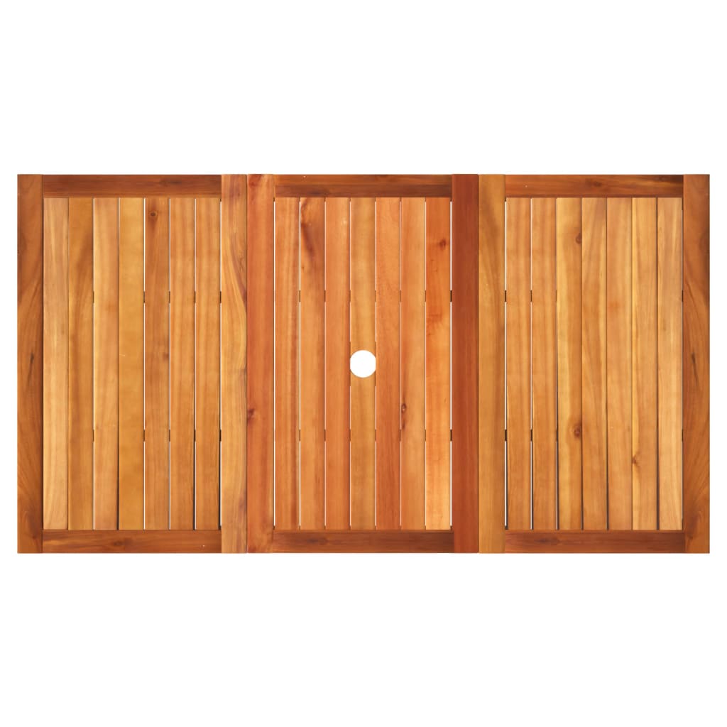 Mesa De Jardín Ratán Sintético Madera Acacia Beige