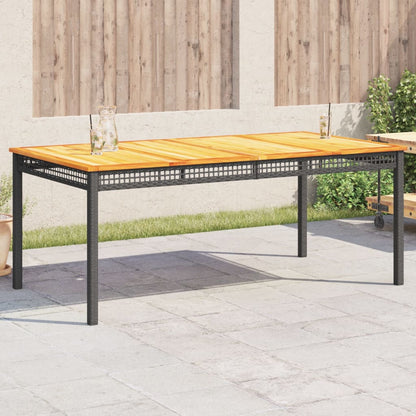 Mesa De Jardín Ratán Sintético Madera Acacia Beige