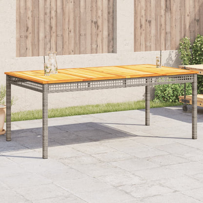 Mesa De Jardín Ratán Sintético Madera Acacia Beige