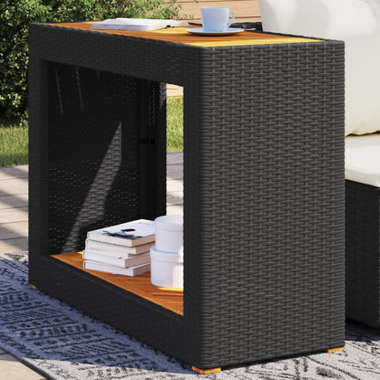 Mesa Auxiliar Jardín Tapa Madera Ratán Pe