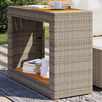 Mesa Auxiliar Jardín Tapa Madera Ratán Pe