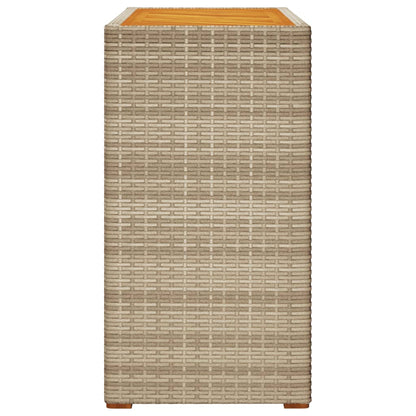 Mesa Auxiliar Jardín Tapa Madera Ratán Pe