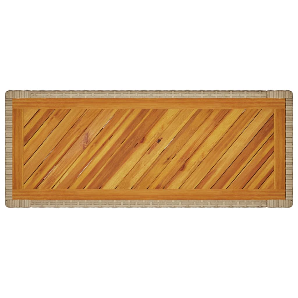Mesa Auxiliar Jardín Tapa Madera Ratán Pe
