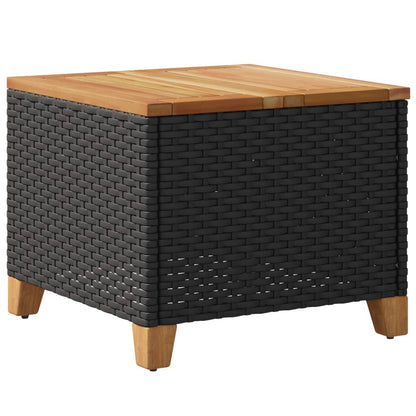 Mesa De Jardín Ratán Sintético Madera Acacia 45X45X37 Cm