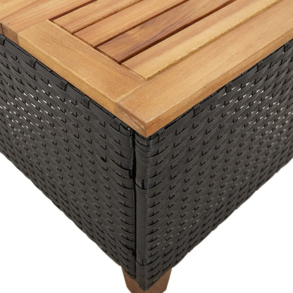 Mesa De Jardín Ratán Sintético Madera Acacia 45X45X37 Cm