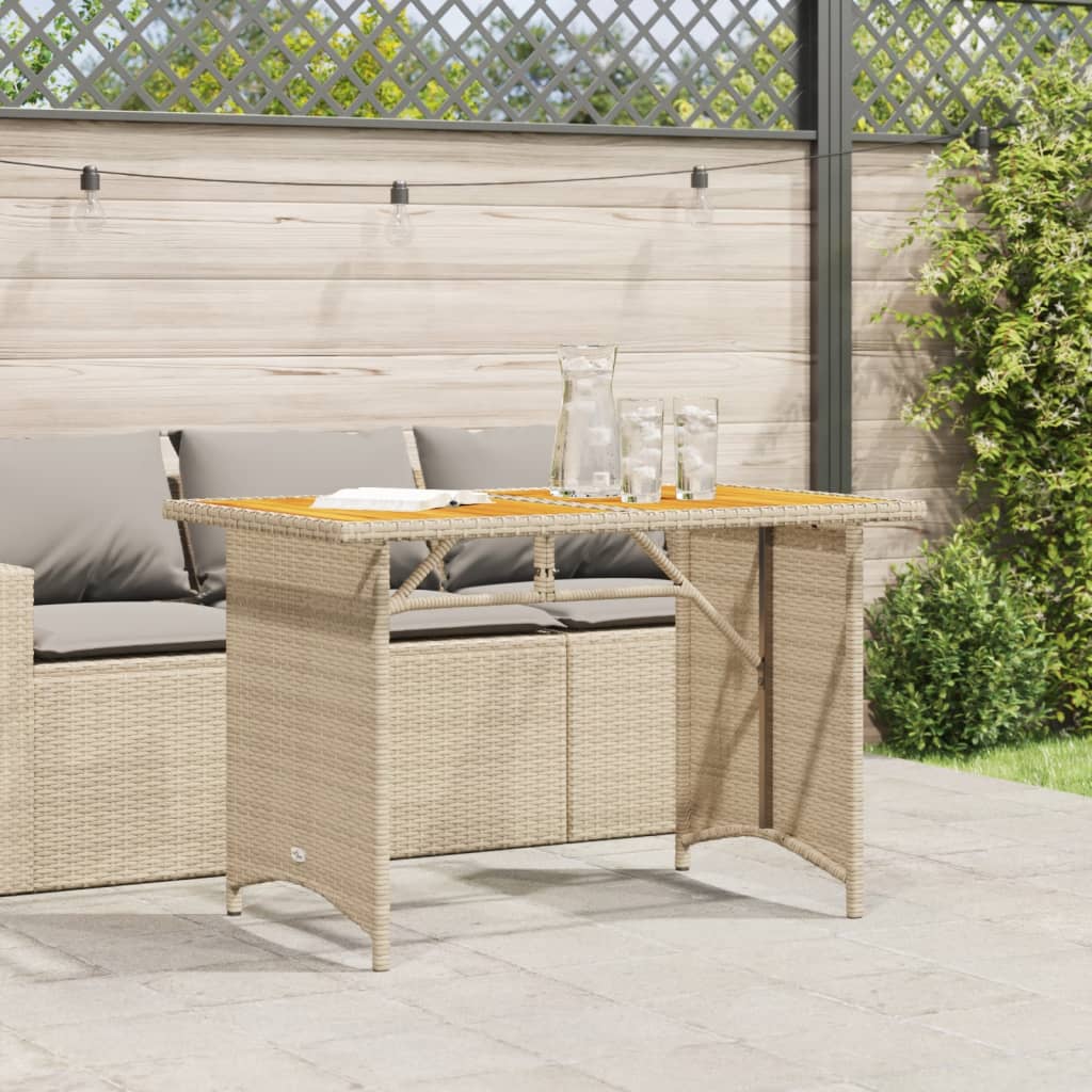 Mesa De Jardín Superficie De Ratán Pe 110X68X70 Cm