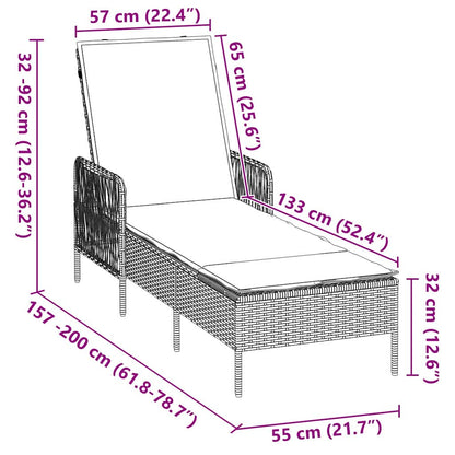 Tumbona 3 Pcs 55 X 200 X 92 Cm