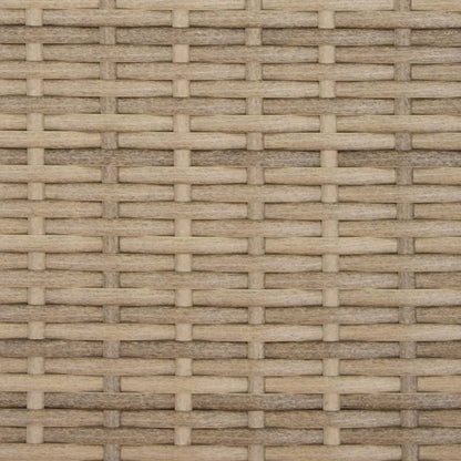 Tumbona Doble Con Capota Y Cojines Ratán Sintético Beige Mix