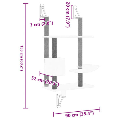 Árbol Rascador Para Gatos De Pared 153 Cm